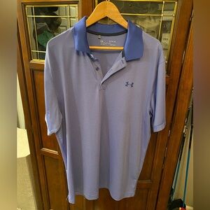 Under Armour Mens HeatGear Purple Golf Polo